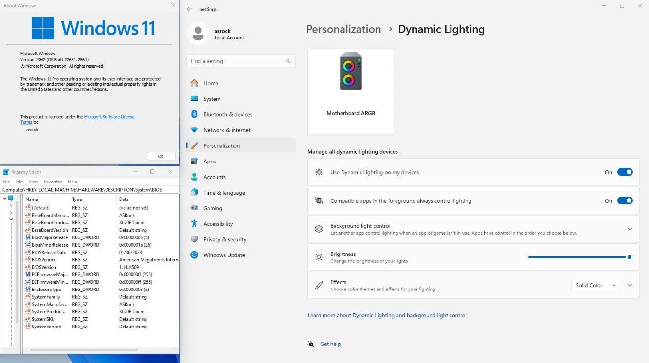 ASRock Makes History with Support for Microsoft's Dynamic Lighting Feature