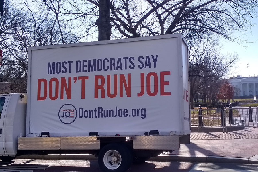 Disappointed Democrats Urge Joe Not to Run with D.C. Billboards